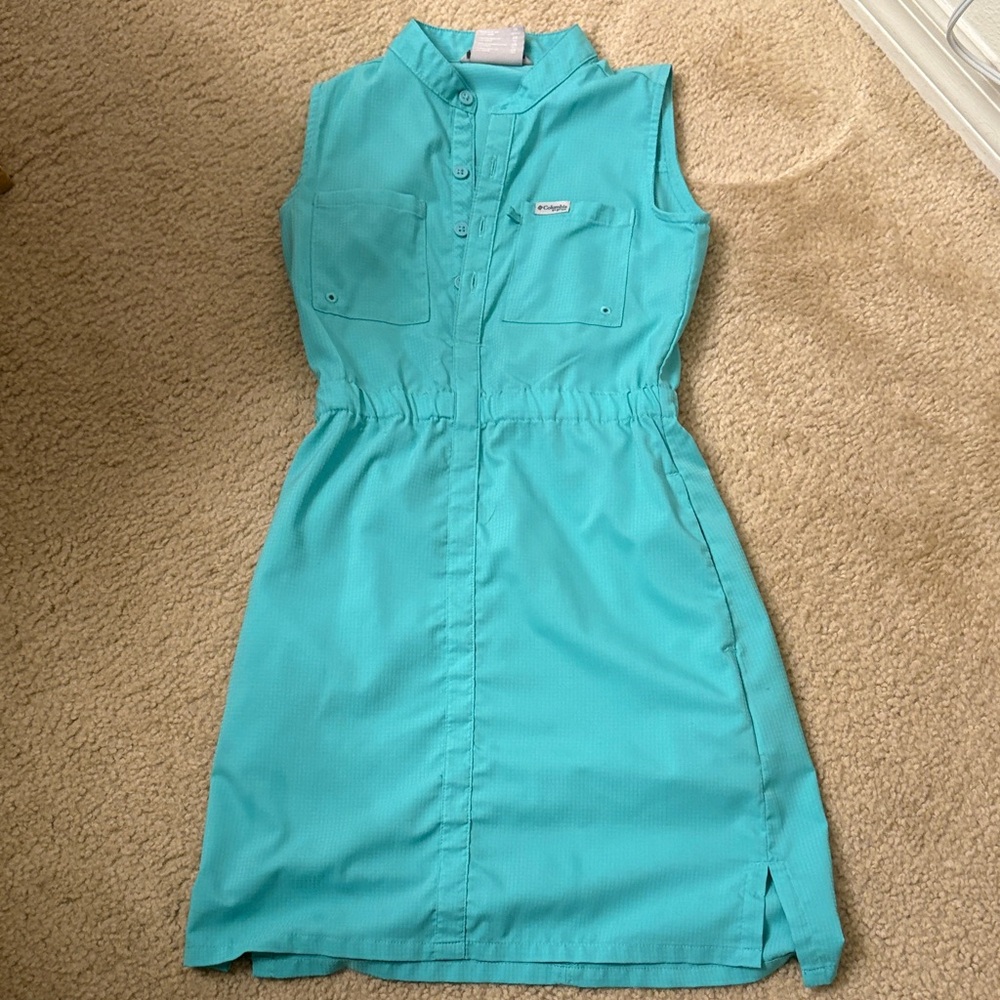 Columbia Aqua Sleeveless Mini Dress